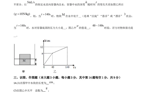 精品解析：2020年甘肃省天水市中考物理试题（原卷版）_中考真题_4.物理中考真题2015-2024年_2020中考物理真题110份_2020年中考真题精品解析物理（甘肃天水卷）精编word版