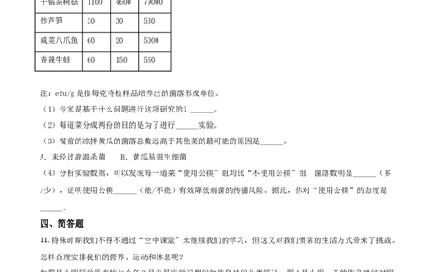 精品解析：2020年上海市会考生物试题（原卷版）_中考真题_8.生物中考真题2015-2024年_2020生物真题74份_精品解析：2020年上海市会考生物试题