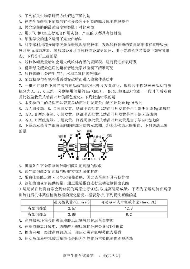 丹东市2026届高三总复习阶段测试生物_251106辽宁省丹东市2026届高三上学期总复习阶段测试（全科）_辽宁省丹东市2026届高三上学期总复习阶段测试生物