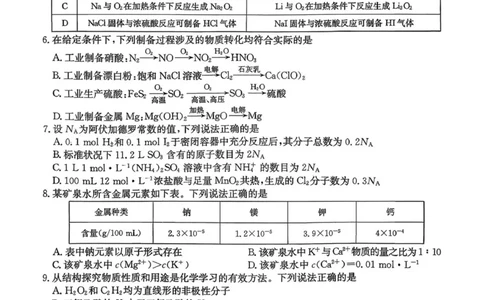 山西三晋卓越联盟（天成大联考）2025-2026高三11月期中质量检测化学试卷（含答案）_251109山西三晋卓越联盟（天成大联考）2025-2026高三11月期中质量检测（26-X-129C）