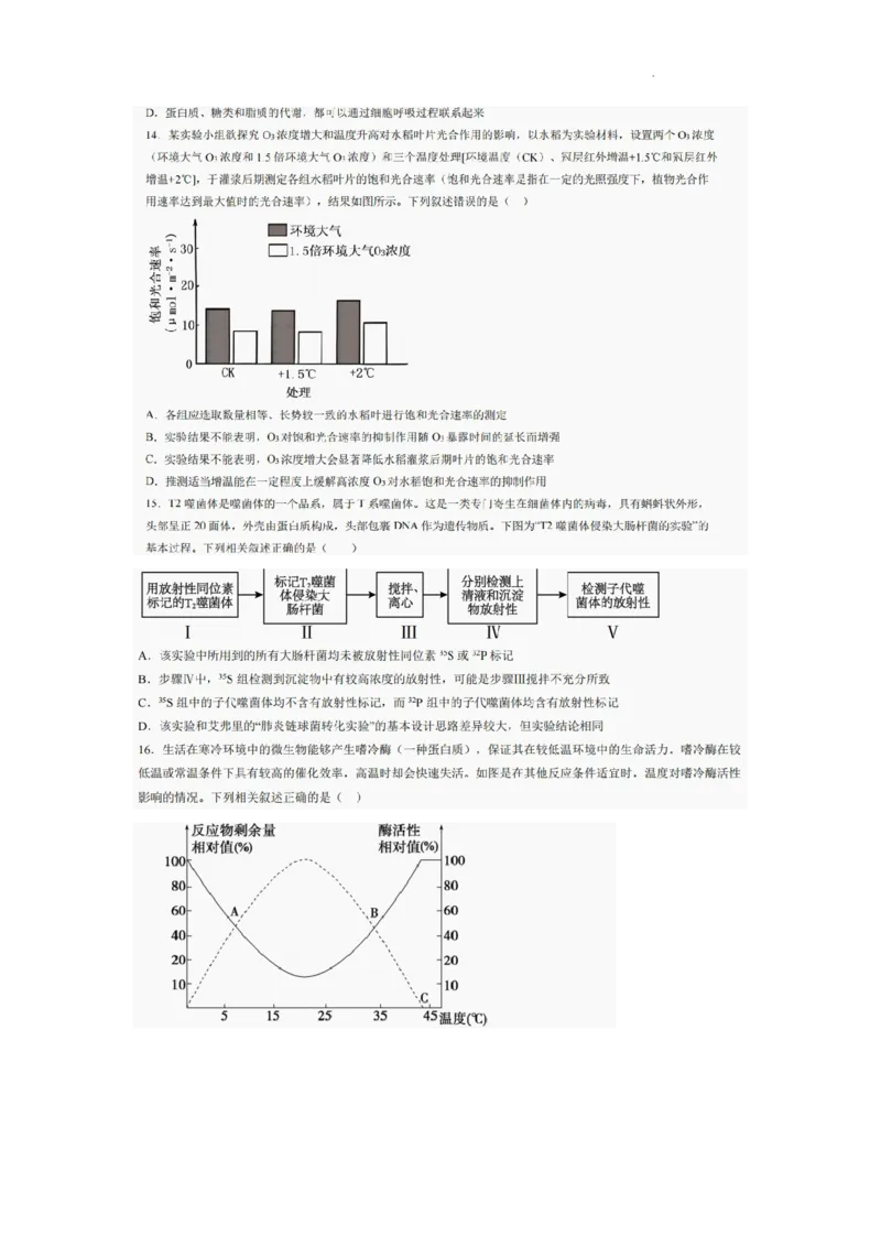 巴中市普通高中2022级&ldquo;三诊&rdquo;考试生物_2025年6月_250601四川省巴中市普通高中2022级&ldquo;三诊&rdquo;考试（全科）_巴中市普通高中2022级&ldquo;三诊&rdquo;考试生物