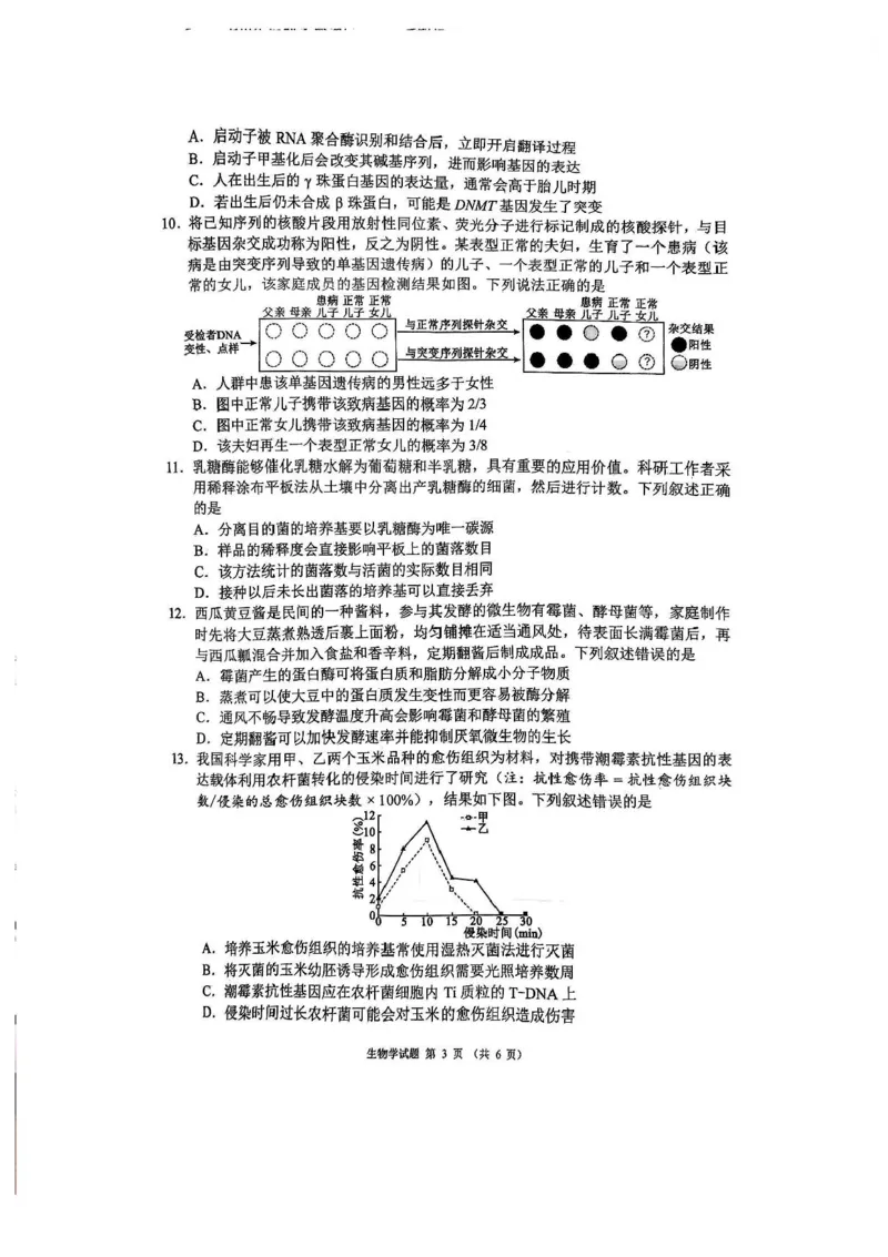 四川省成都市蓉城名校联盟2026接高三上学期第一次联合诊断性考试生物试卷（含答案）_251124四川省成都市蓉城名校联盟2026届高三上学期第一次联合诊断性考试（全科）