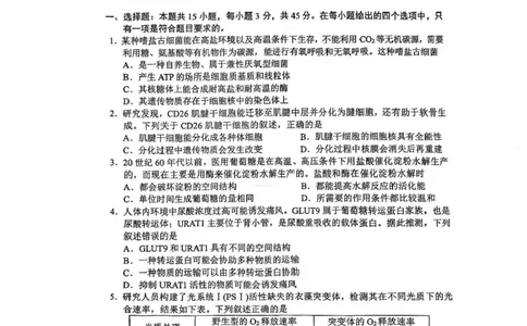 四川省成都市蓉城名校联盟2026接高三上学期第一次联合诊断性考试生物试卷（含答案）_251124四川省成都市蓉城名校联盟2026届高三上学期第一次联合诊断性考试（全科）