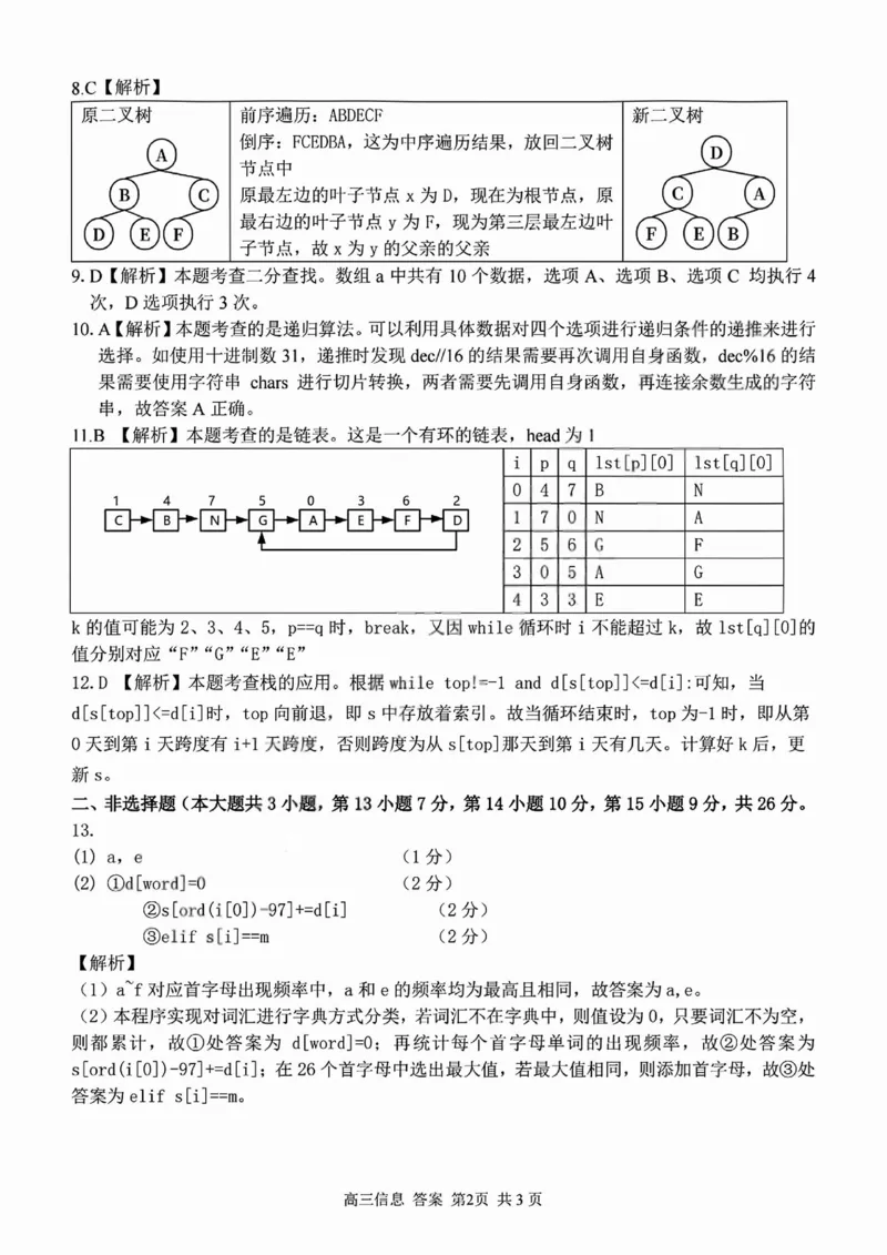 技术答案_2025年12月_251212浙江精诚联盟2025学年第一学期高三12月适应性联考（全科）_浙江精诚联盟2025学年第一学期高三12月适应性联考技术