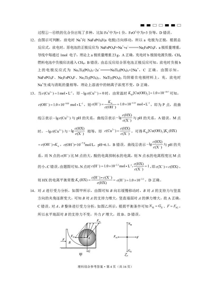 2024届云南三校高考备考实用性联考卷（五）理综-答案_2024届云南省三校联考备考高三上学期实用性联考（五）_云南省三校联考备考2024届高三上学期实用性联考（五）理综