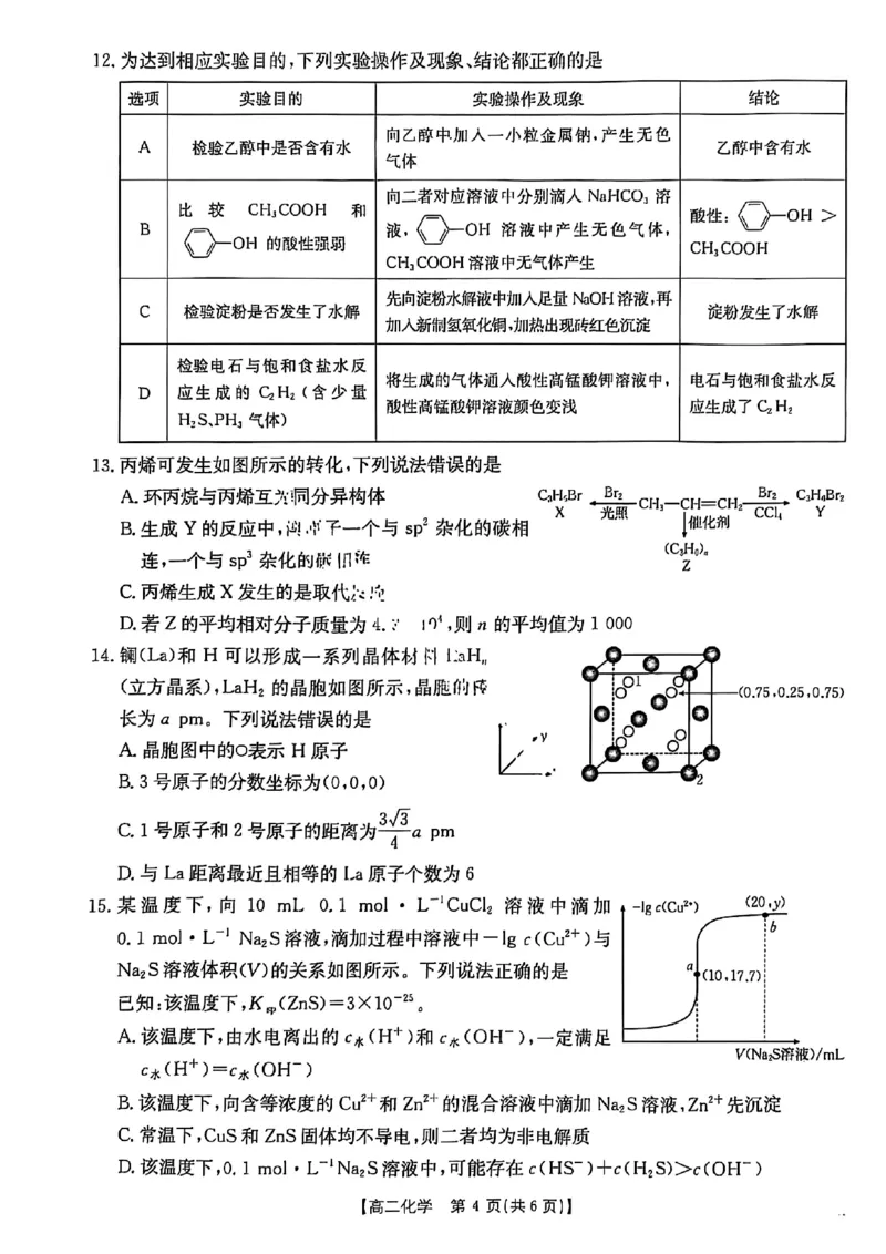 化学试题-湖北省十堰市2024-2025学年度高二下学期期末调研考试_2025年6月_250628湖北省十堰市2024-2025学年度高二下学期期末调研考试（全科）