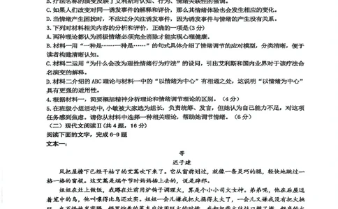 江西省新余市2024-2025学年高二下学期期末质量检测语文试卷（图片版，含答案）_2025年7月_250703江西省新余市2024-2025学年高二下学期期末质量检测（全科）