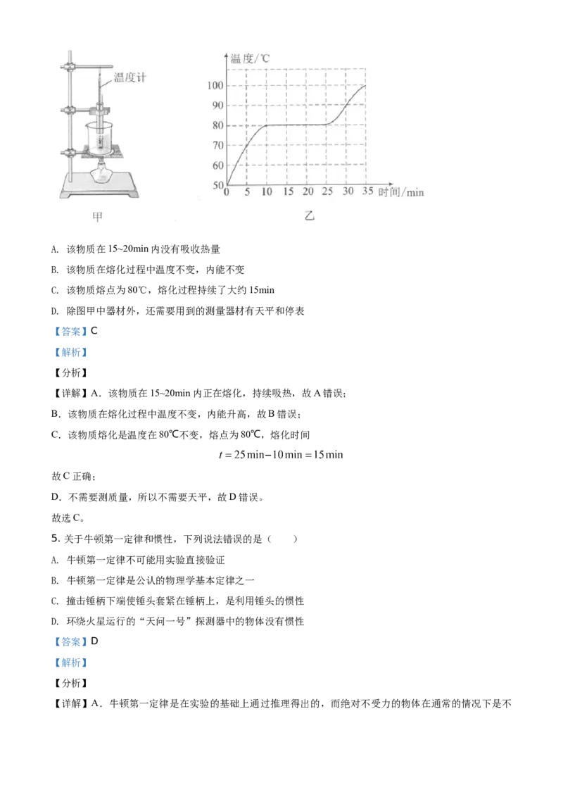 精品解析：2021年湖北省武汉市中考物理试题（解析版）_中考真题_4.物理中考真题2015-2024年_地区卷_湖北省_武汉物理08-22