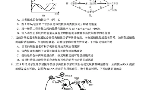 南宁三中2025年5月高三二模生物试卷_2025年6月_250601广西南宁三中2025届毕业班五月第二次适应性测试（全科）_南宁三中2025届毕业班五月第二次适应性测试生物