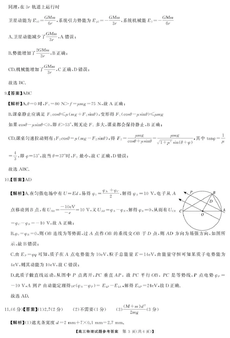 天壹名校联盟长望浏宁四县市2026届高三11月期中质量检测物理答案_251122湖南天壹名校联盟长望浏宁四县市2026届高三11月期中质量检测（全科）