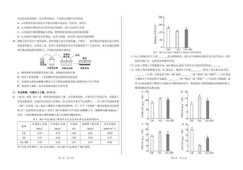 山东省日照第一中学2025-2026学年高三上学期12月学术标准能力测试（TDA）生物试题_2025年12月_251229中学生标准学术能力（TDA）诊断性测试2025-2026学年高三上学期12月测试（全科）