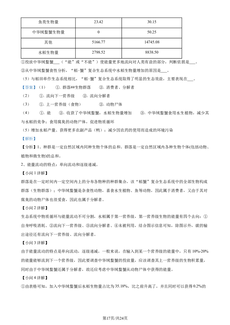 精品解析：江苏省新高考基地学校2023-2024学年高三12月月考生物试题（解析版）_2024届江苏省新高考基地学校高三上学期第三次大联考