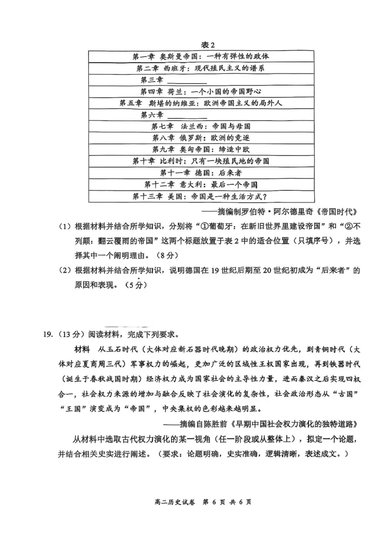江苏省盐城市2024-2025学年高二下学期期末考试历史试卷（含答案）_2025年6月_250625江苏盐城市2024-2025学年高二下学期期末考试（全科）