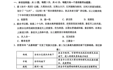 江苏省盐城市2024-2025学年高二下学期期末考试历史试卷（含答案）_2025年6月_250625江苏盐城市2024-2025学年高二下学期期末考试（全科）