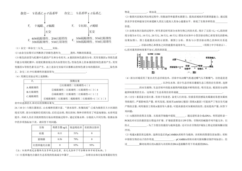 2025届高考生物学热点核心卷新高考卷一_2025年6月_2506022025届高考生物学热点核心卷新高考卷_2025届高考生物学热点核心卷新高考卷一（含解析）