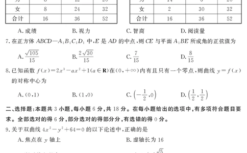 开封市2024-2025学年高二下学期期末数学试题_2025年7月_250708河南省开封市2024-2025学年高二下学期期末调研考试（全科）_河南省开封市2024-2025学年高二下学期期末调研考试数学