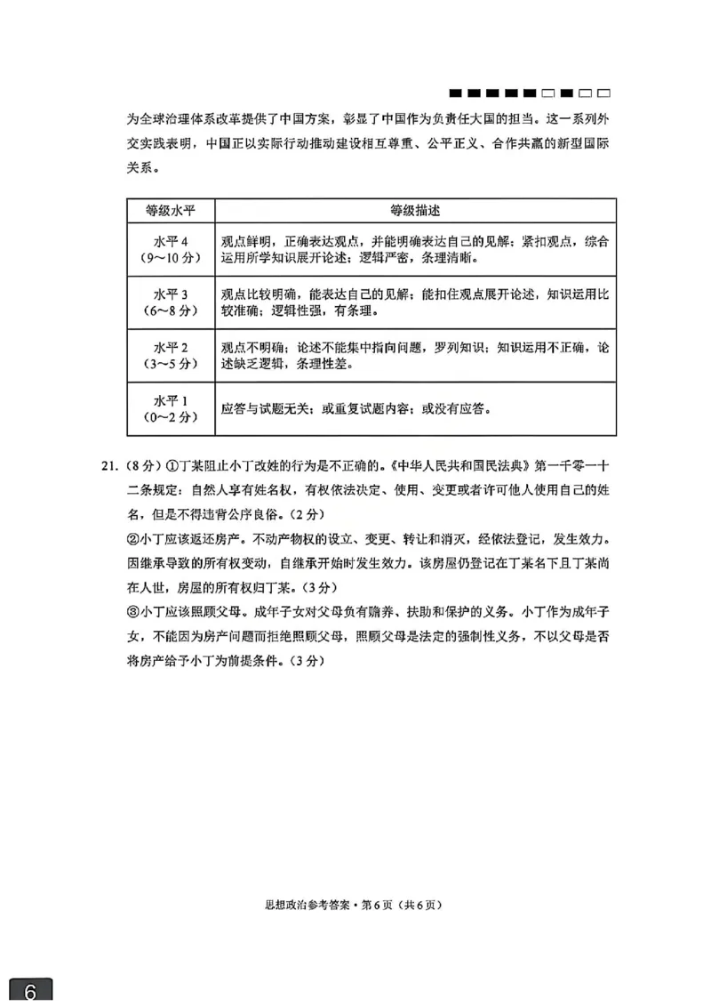 云南师大附中2026届高考适应性月考卷（五）政治答案_2025年12月_251202云南师大附中2026届高考适应性月考卷（五）（全科）_云南师大附中2026届高考适应性月考卷（五）政治
