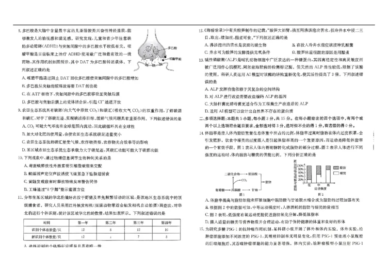 河北省&ldquo;五个一&rdquo;名校联盟2024-2025学年高二下学期7月期末生物试题（有答案）_2025年7月_250715河北省&ldquo;五个一&rdquo;名校联盟2024-2025学年高二下学期7月期末
