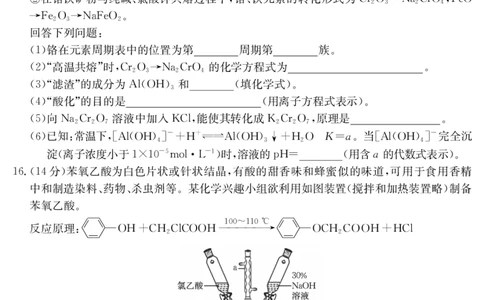 云南省曲靖市2024-2025届高二下学期阶段性诊断考试化学_2025年7月_250704云南省2024-2025届（下学期）高二年级阶段性诊断考试（金太阳25-557B）（全科）