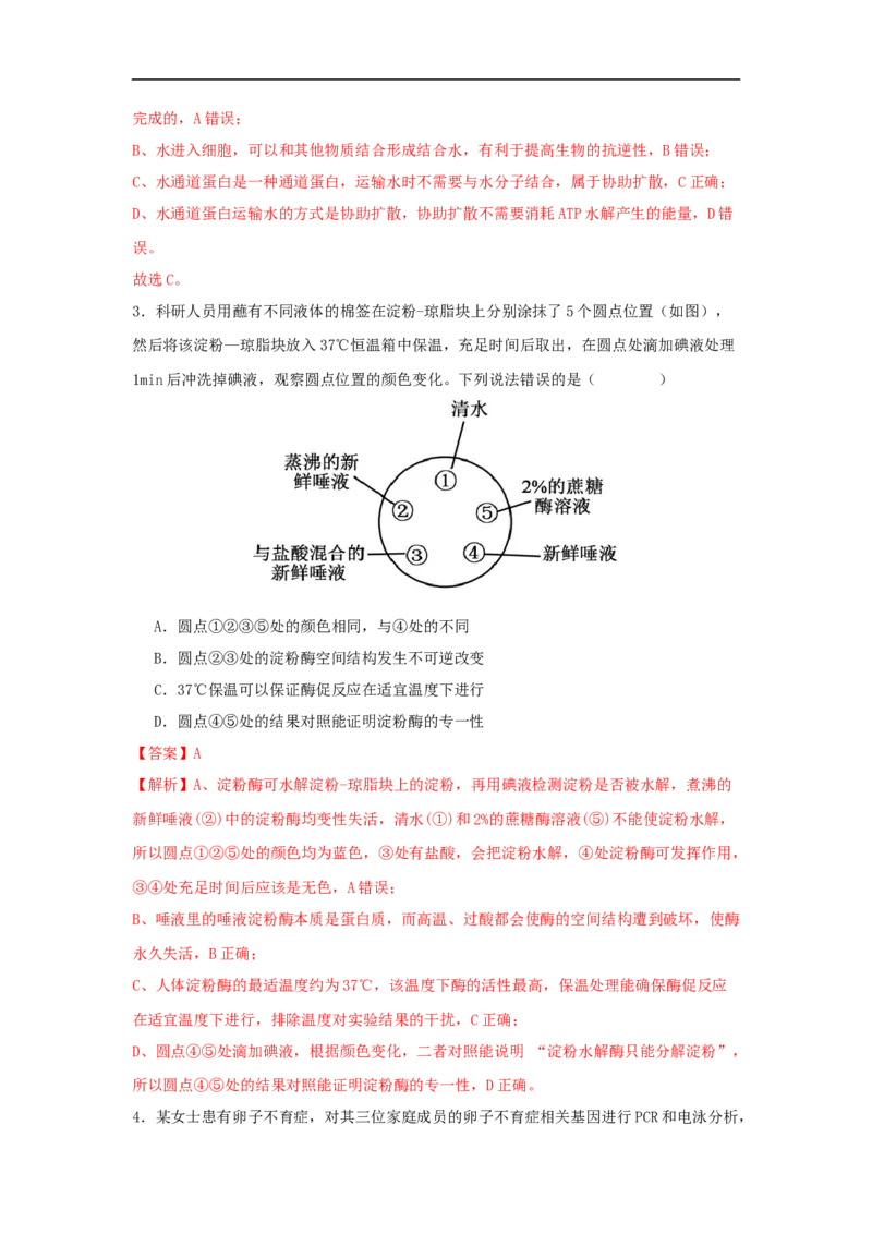 惠州市实验中学2026届高三生物12月阶段性检测（解析版）_2025年12月_251207广东省惠州市实验中学2025-2026学年高三上学期12月阶段性检测（全科）