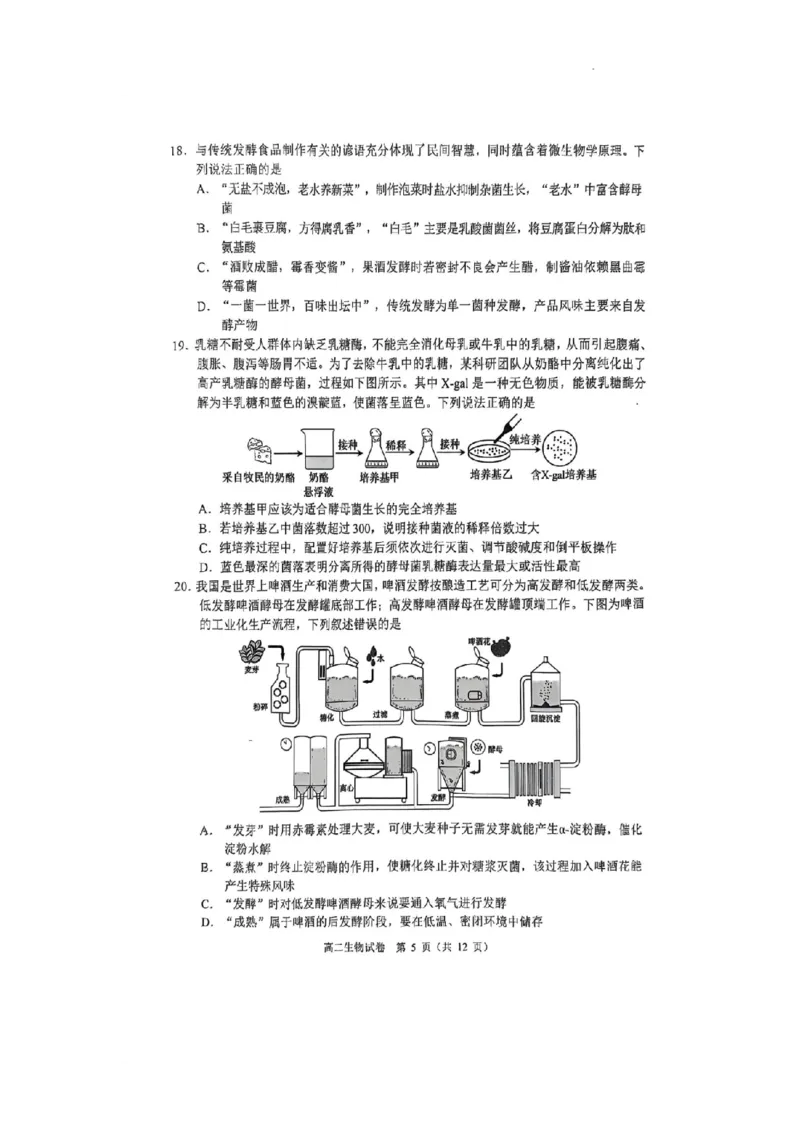 广东省大湾区2024-2025学年高二下学期7月期末考试生物试题_2025年7月_250707广东省大湾区2024-2025学年高二下学期期末统一测试（全科）