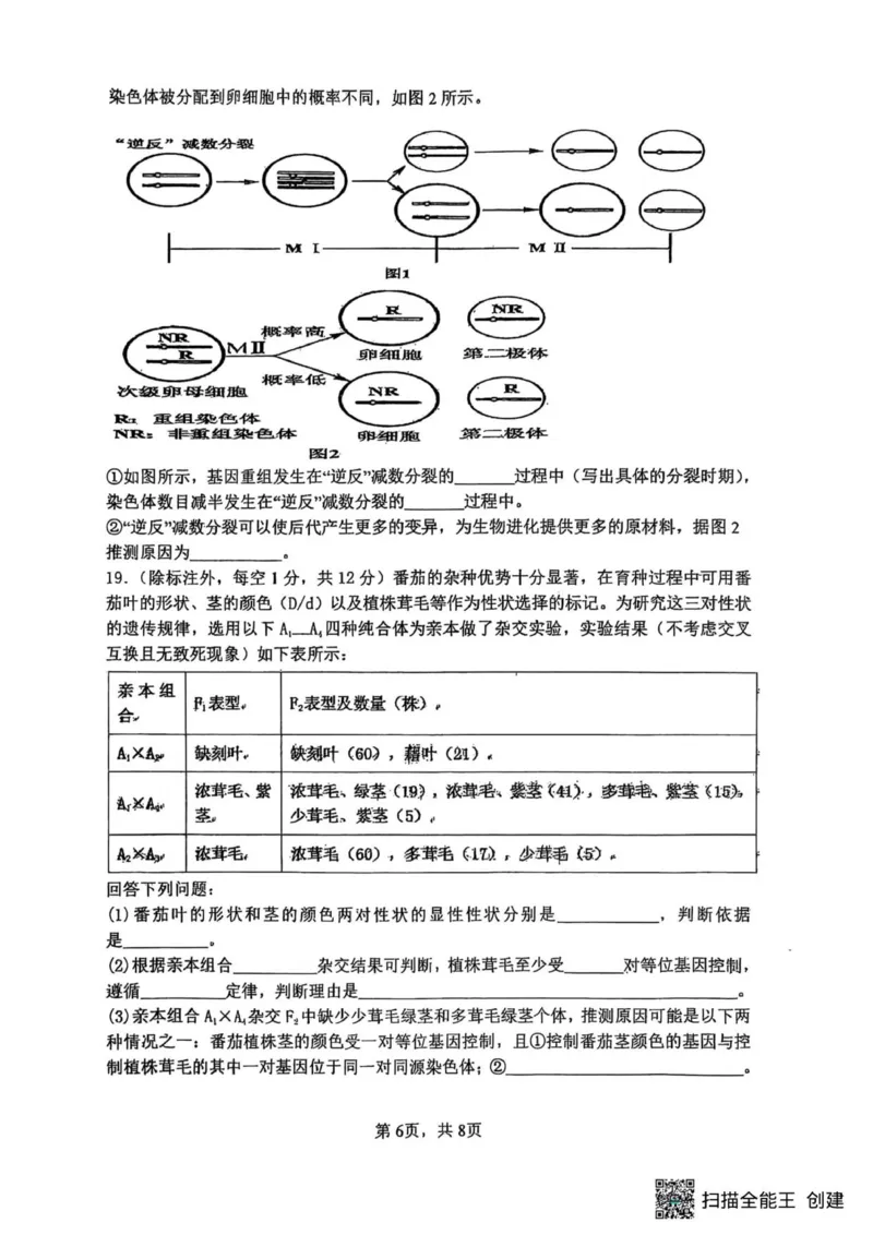 山大附中2025-2026学年第一学期高三生物月考试题_251103山西省太原市山西大学附属中学校2025-2026学年高三上学期10月模块诊断（总第五次）