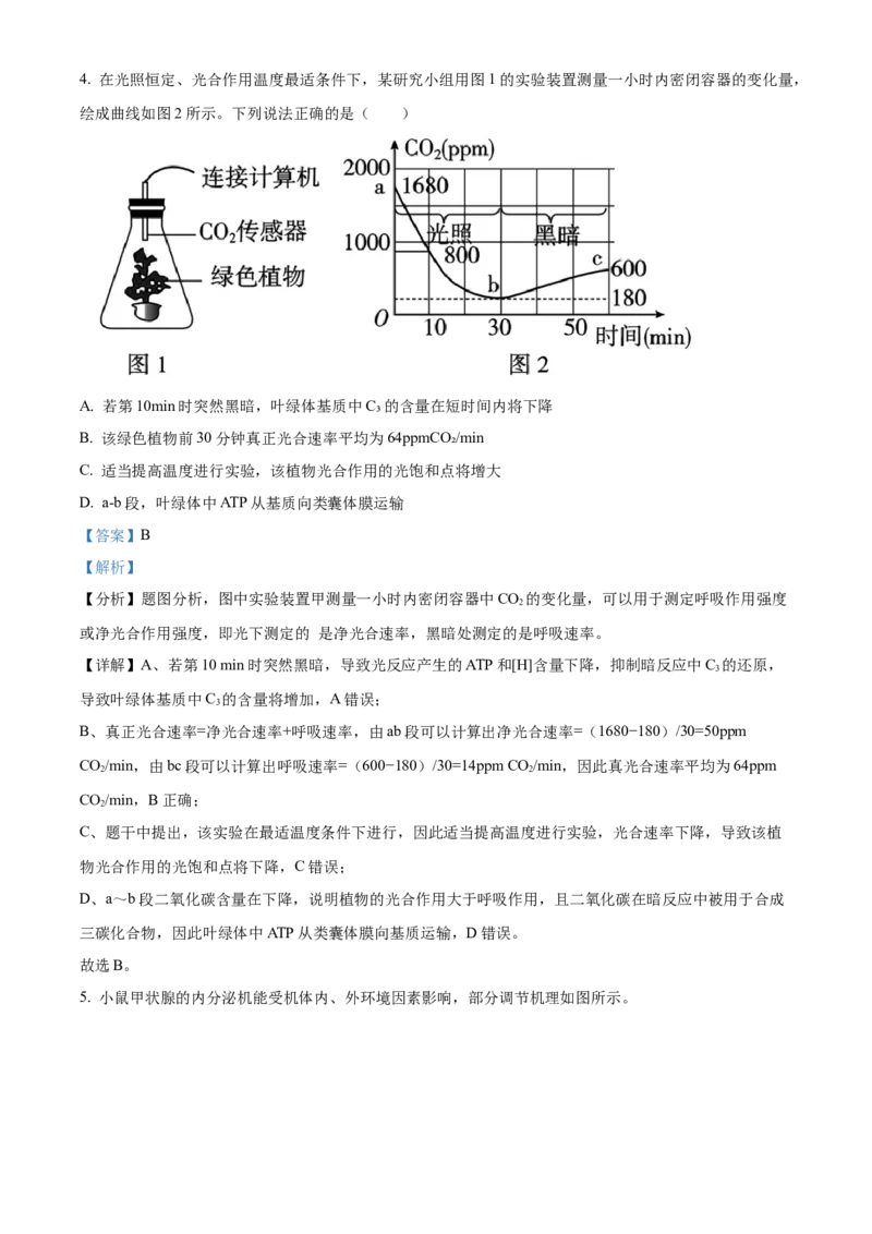 2026届江苏省南京市鼓楼区南京市第二十九中学模拟预测生物试题Word版含解析_2025年7月_250728江苏省南京市第二十九中学2026届高三上学期模拟预测试题
