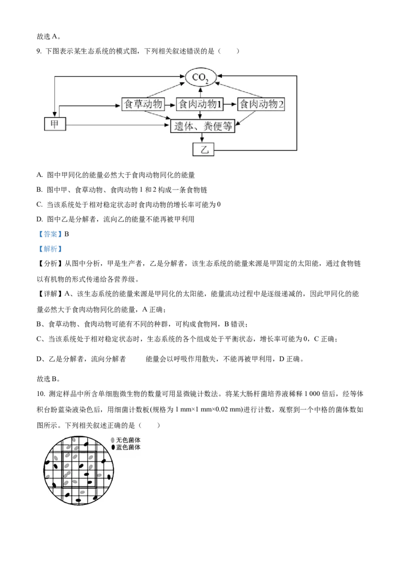 2026届江苏省南京市鼓楼区南京市第二十九中学模拟预测生物试题Word版含解析_2025年7月_250728江苏省南京市第二十九中学2026届高三上学期模拟预测试题