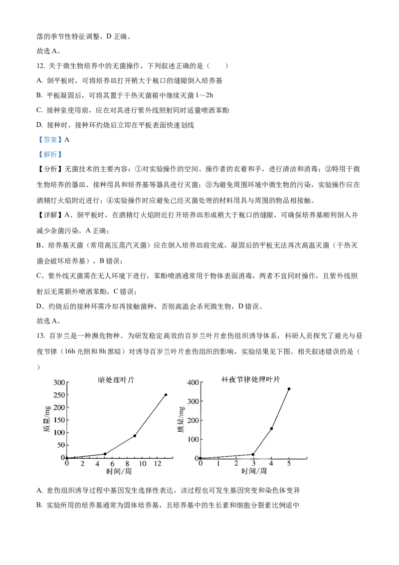 2026届江苏省南京市鼓楼区南京市第二十九中学模拟预测生物试题Word版含解析_2025年7月_250728江苏省南京市第二十九中学2026届高三上学期模拟预测试题