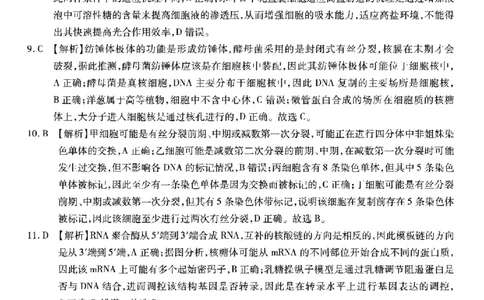 南开中学高2026届高三第三次质量检测生物答案_251109重庆市南开中学高2026届高三第三次质量检测（全科）