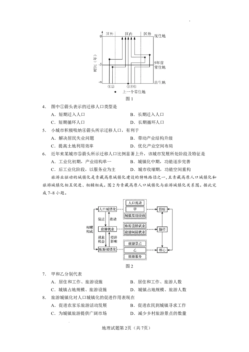 玉溪一中2025&mdash;2026学年上学期高三适应性测试（六）地理_251102云南省玉溪一中2025&mdash;2026学年上学期高三适应性测试（六）_玉溪一中2025&mdash;2026学年上学期高三适应性测试（六）地理
