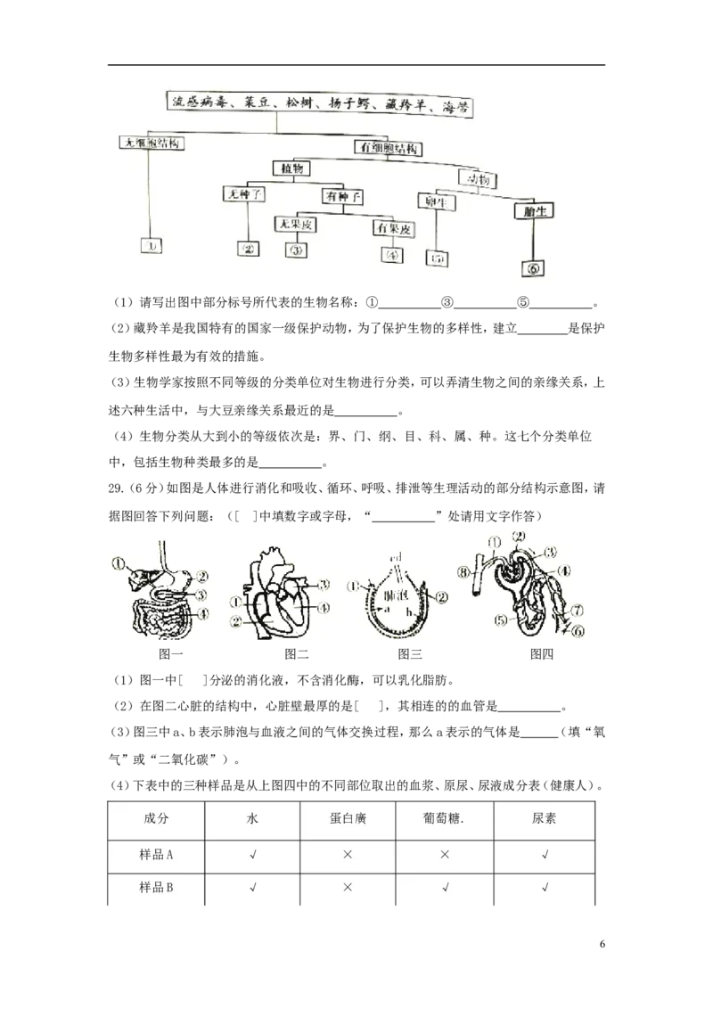 湖南省衡阳市2018年中考生物真题试题（含答案）_中考真题_8.生物中考真题2015-2024年_2018年全国中考生物141份