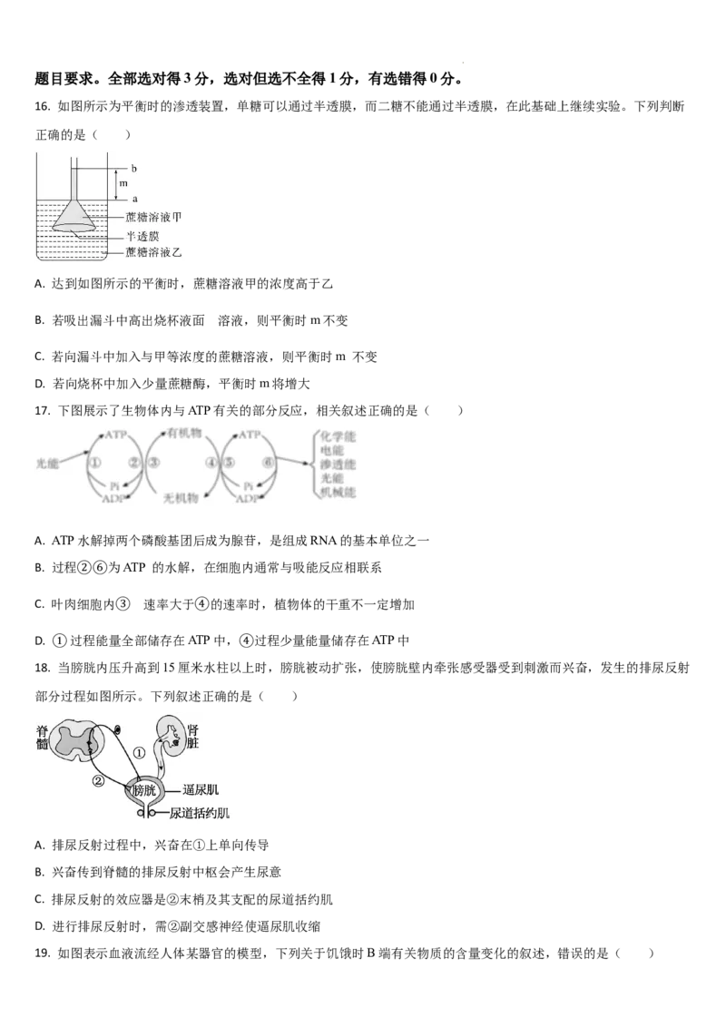 吉林省通化市梅河口市第五中学2025-2026学年高三上学期12月月考生物试题（含答案）_2025年12月_251216吉林省通化市梅河口市第五中学2025-2026学年高三上学期12月月考（全科）