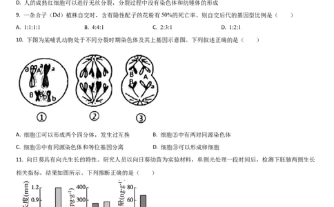 吉林省通化市梅河口市第五中学2025-2026学年高三上学期12月月考生物试题（含答案）_2025年12月_251216吉林省通化市梅河口市第五中学2025-2026学年高三上学期12月月考（全科）