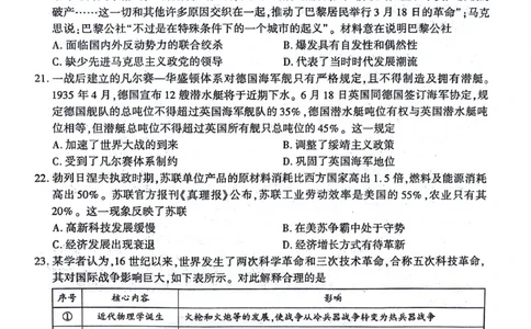 历史试题_2024届百师联盟高三上学期一轮复习联考(四)全国卷_百师联盟2024届高三上学期一轮复习联考(四)全国卷历史