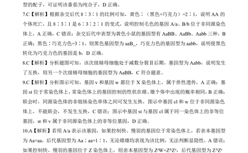 河南省百师联盟2026届高三年级11月阶段检测生物答案_251115河南省百师联盟2026届高三年级11月阶段检测（全科）