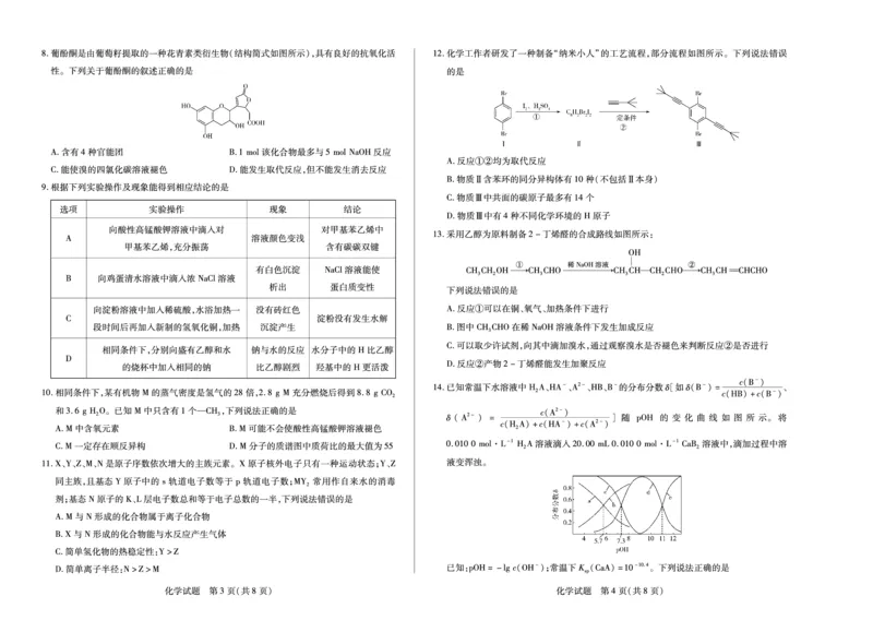 化学焦作高二下期末_2025年7月_250715天一大联考&middot;河南省焦作市普通高中2024-2025学年高二年级期末考试（全科）