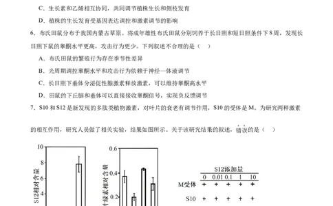 安徽省合肥一六八中学2024-2025学年高二下学期期末考试生物试卷（含答案）_2025年7月_250729安徽省合肥市合肥一六八中学2024-2025学年高二下学期期末考试（全科）