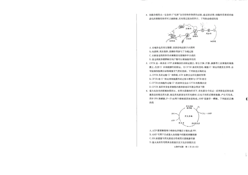 四川省成都市2023级高中毕业班摸底测试（成都零诊）生物_2025年7月_250709四川省成都市2023级高中毕业班摸底测试（成都零诊）（全科）