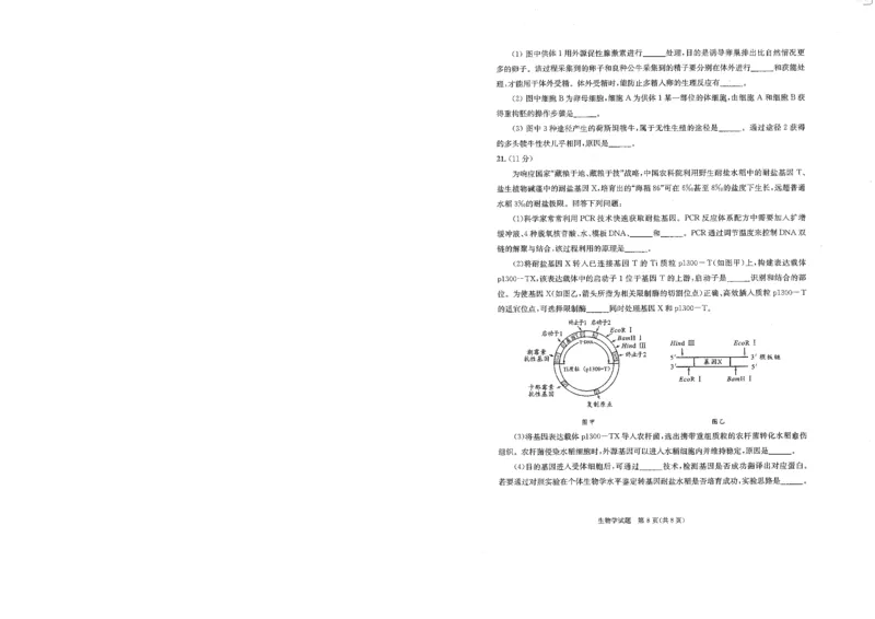 四川省成都市2023级高中毕业班摸底测试（成都零诊）生物_2025年7月_250709四川省成都市2023级高中毕业班摸底测试（成都零诊）（全科）