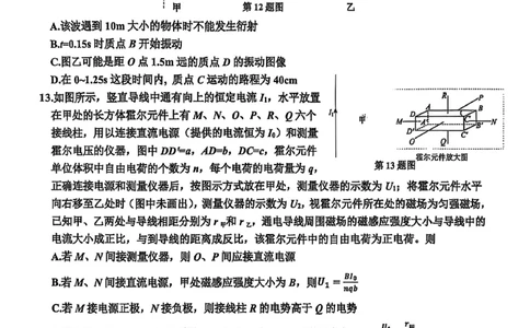 浙江省舟山市2024-2025学年高二下学期6月期末物理+答案_2025年6月_250630浙江省舟山市2024-2025学年高二下学期6月期末考试（全科）