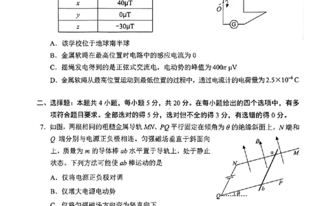 2024届湖南省长沙市高三适应性考试物理试卷(1)_2024年1月_01每日更新_31号_2024届湖南省长沙市高三上学期新高考适应性考试_2024届湖南省长沙市高三上学期新高考适应性考试物理