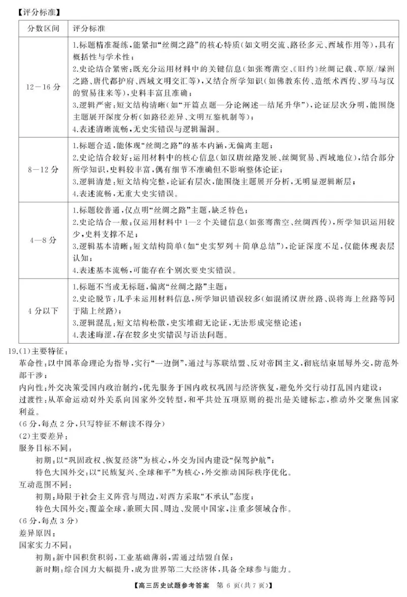 天壹名校联盟长望浏宁四县市2026届高三11月期中质量检测历史答案_251122湖南天壹名校联盟长望浏宁四县市2026届高三11月期中质量检测（全科）