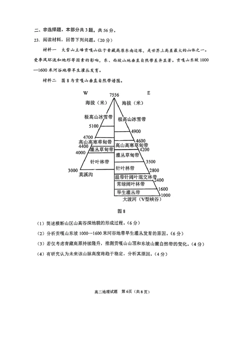 江苏省徐州市2024-2025学年高二下学期6月期末地理试卷（含答案）_2025年6月_250629江苏省徐州市2024-2025学年高二下学期6月期末