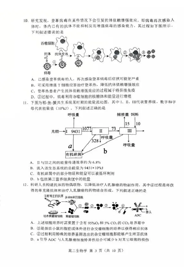 内蒙古赤峰市2024-2025学年高二下学期期末联考生物试卷（图片版，有答案）_2025年7月_250720内蒙古赤峰市2024-2025学年高二下学期期末联考