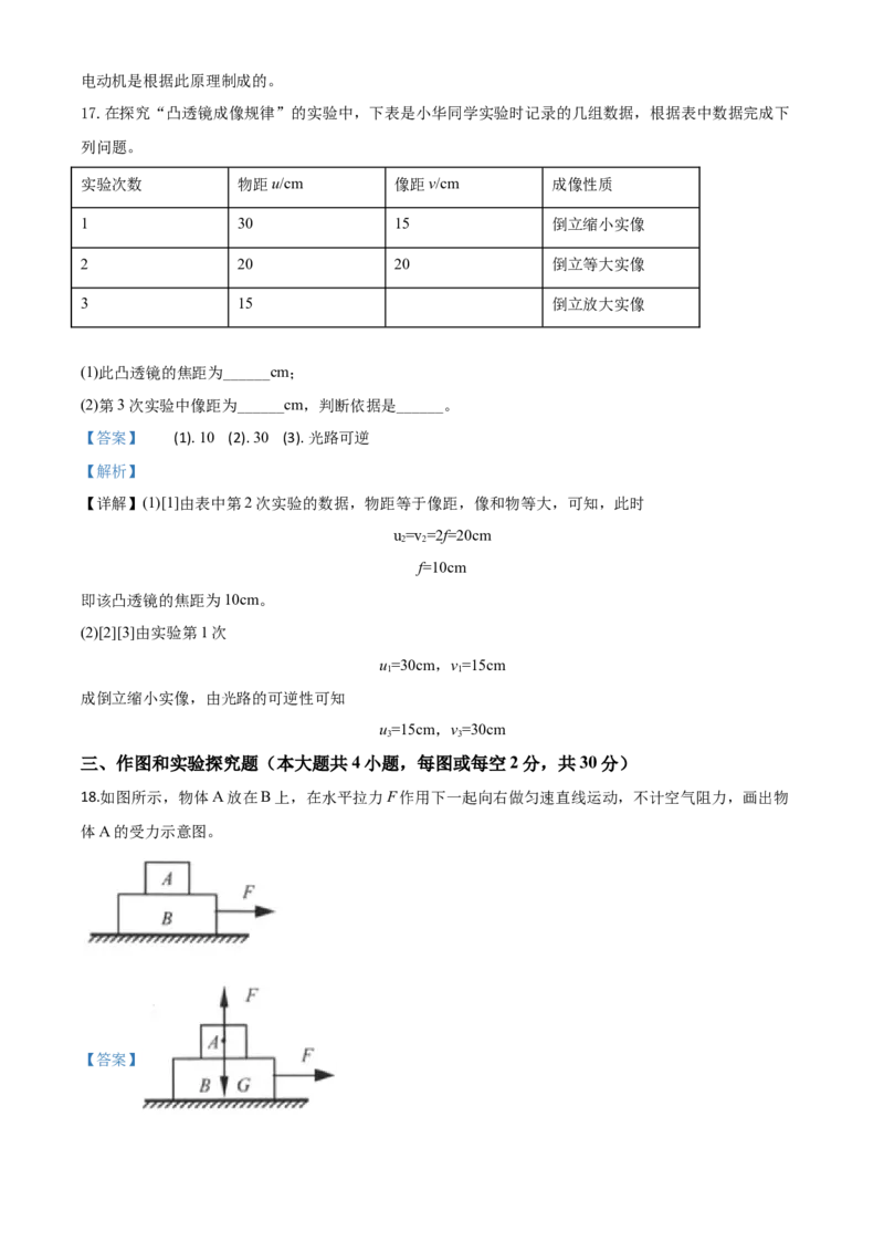 精品解析：2020年江苏省连云港市中考物理试题（解析版）_中考真题_4.物理中考真题2015-2024年_2020中考物理真题110份_2020年中考真题精品解析物理（江苏连云港卷）精编word版