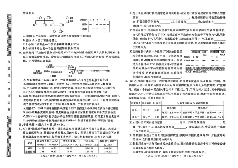 2026届高中联盟12月高三联考生物_2025年12月_251224江西省赣抚吉十二校联盟体2026届高三12月联考（全科）