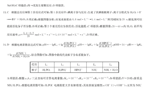 化学答案_2025年6月_250603九师联盟2025届高三押题信息卷（四）（全科）_九师联盟2025届高三押题信息卷（四）化学试卷（含答案）