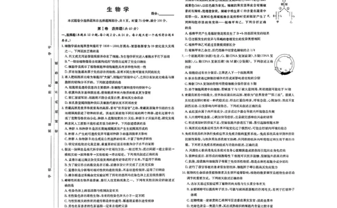 湖南省长沙市长郡中学2025-2026学年高三上学期12月月考（四）生物_2025年12月_251229湖南省长沙市长郡中学2025-2026学年高三上学期12月月考（四）