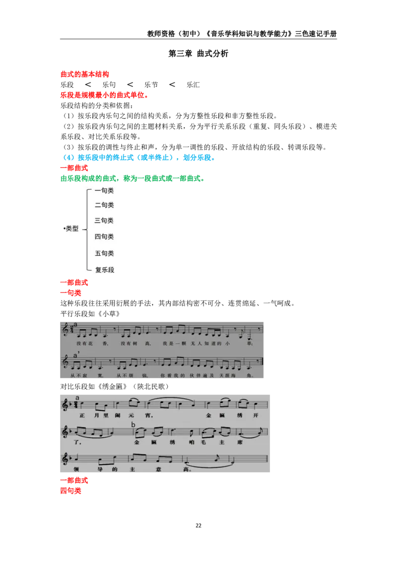 教师资格《（初中）音乐》三色速记手册_4-教培资料-26年最新资料-同步更新_初中高中教资_03科三专项（进去保存报考的学科即可）_03科三初高中三色笔记（无水印版）_初中
